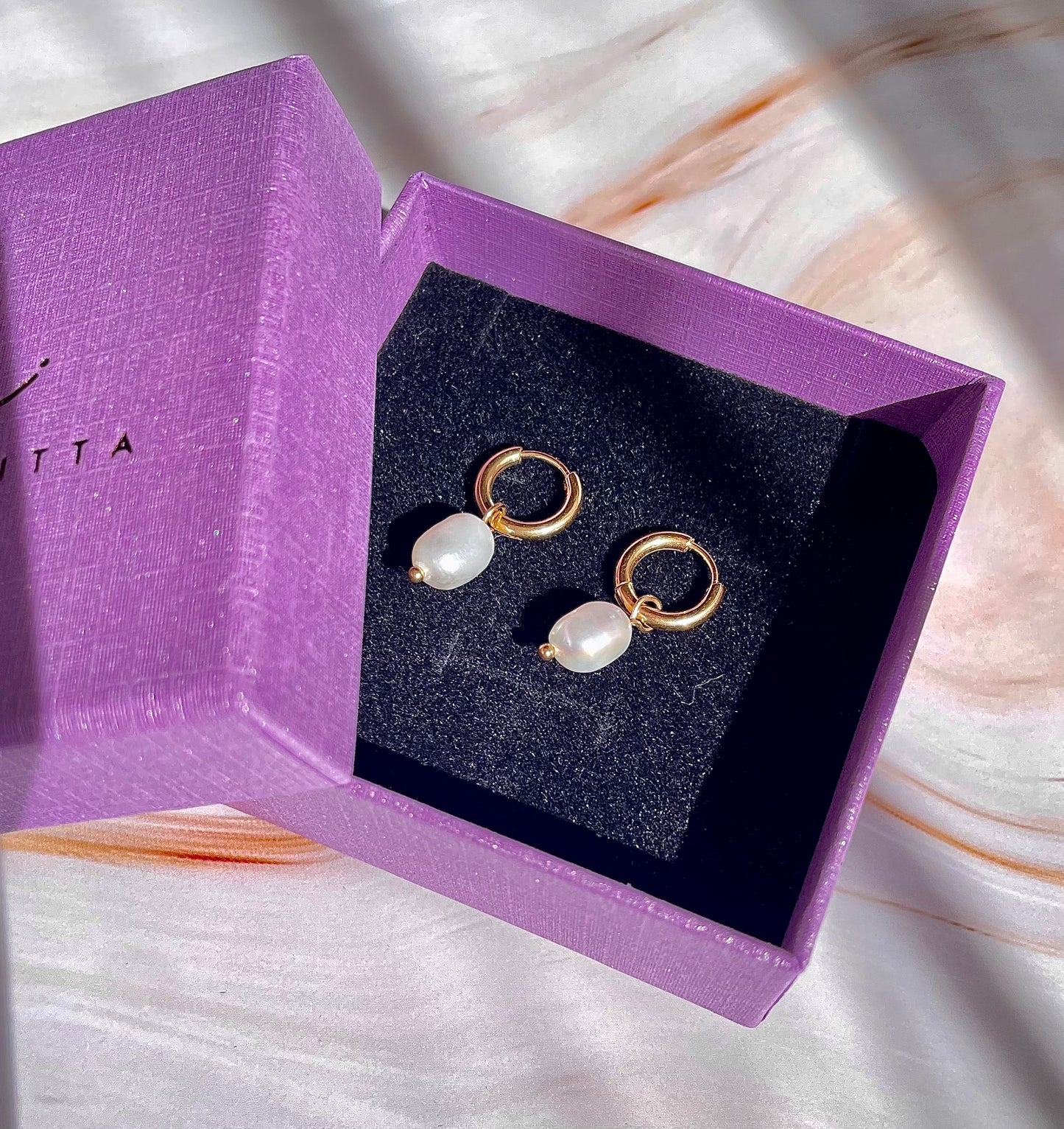 Lustrous Pearl Drop Hoops