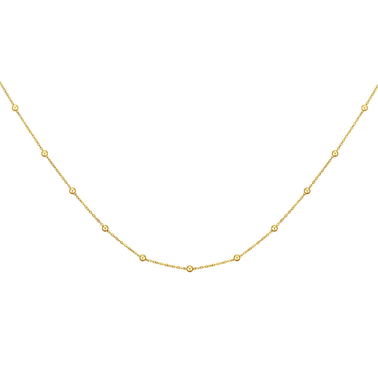 Delicate Gold Bead Station Necklace