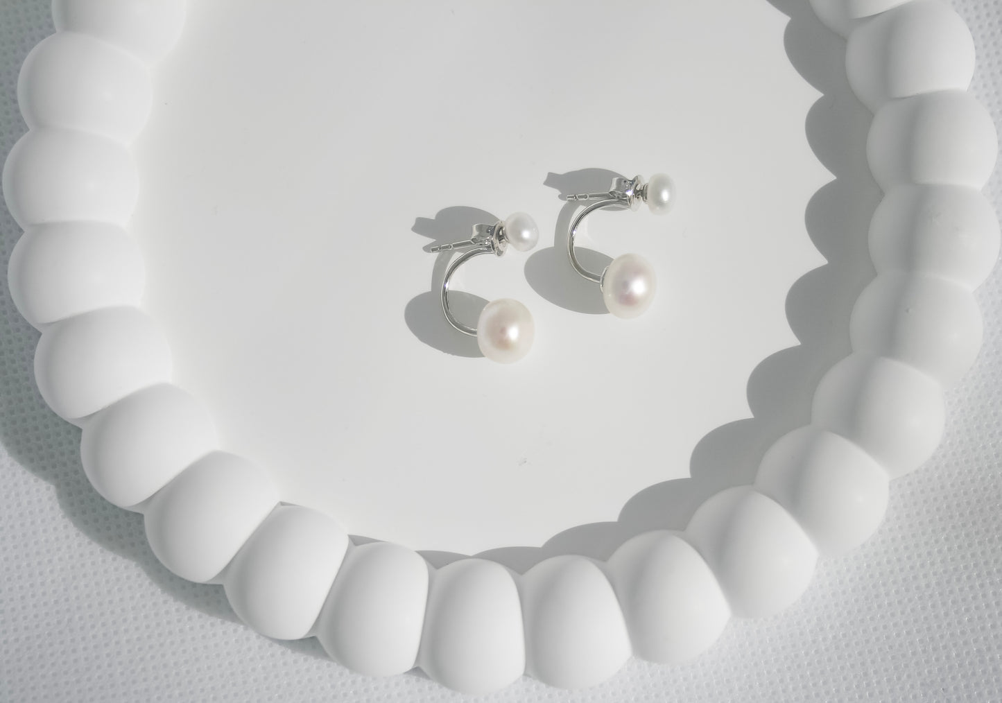 Double Pearl Back Drop Earrings