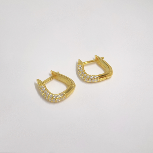 Sparkle Geometric Hoop Earrings
