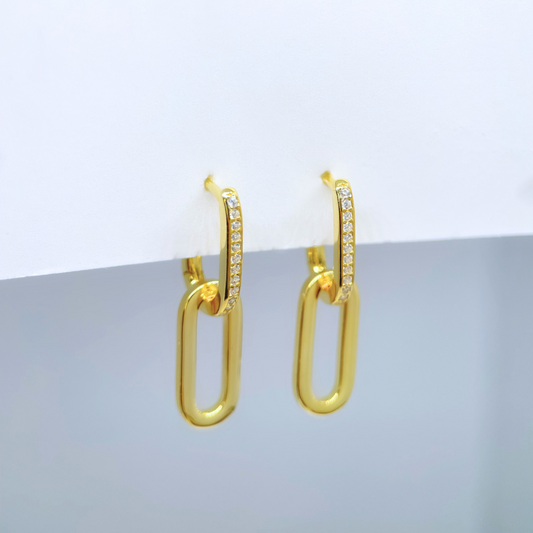 Pavé Link Chain Drop Earrings