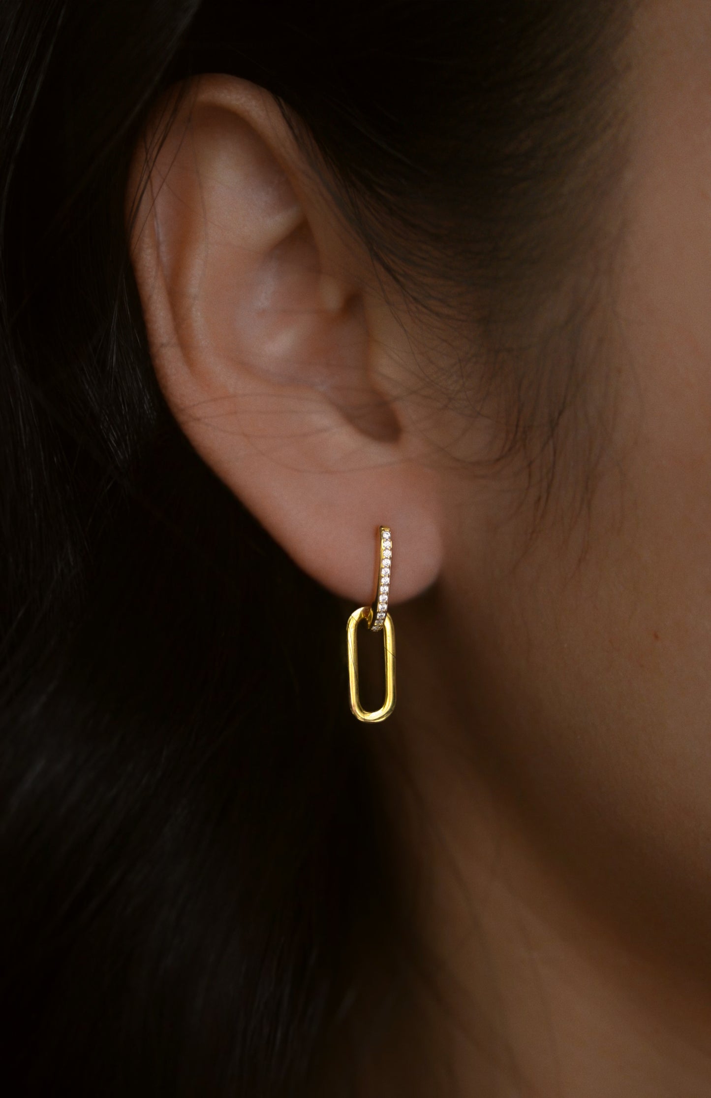 Pavé Link Chain Drop Earrings