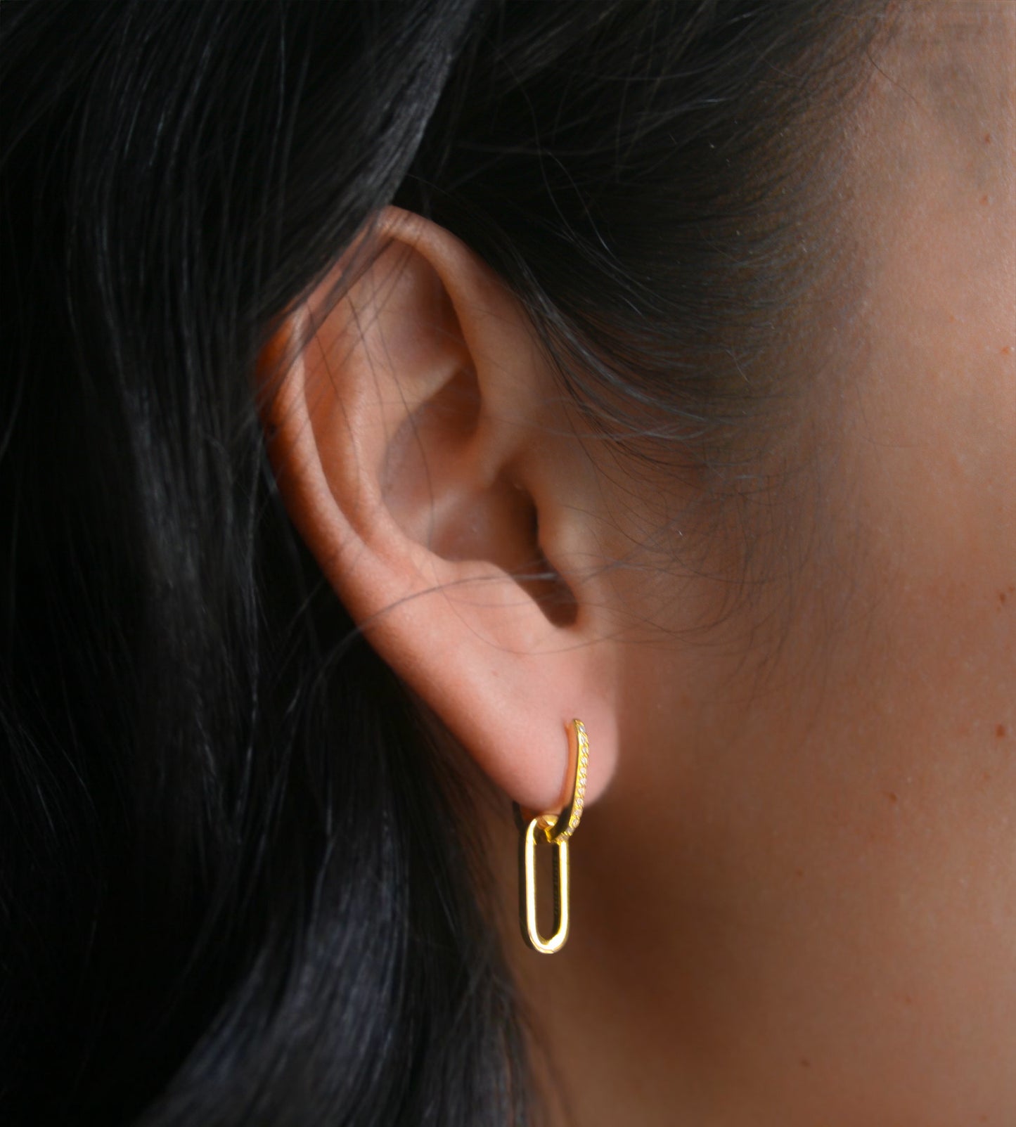 Pavé Link Chain Drop Earrings