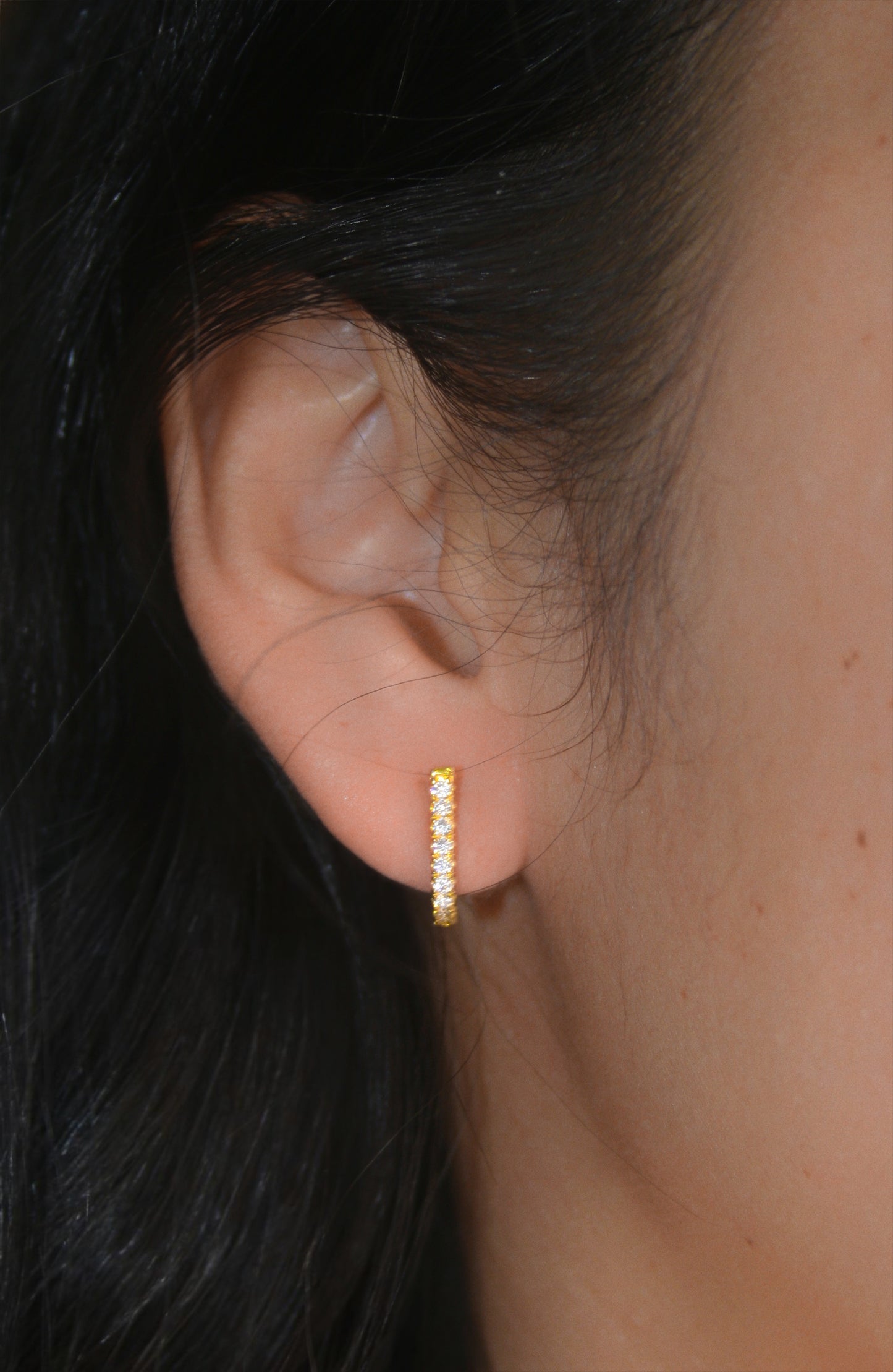 Sparkle Geometric Rectangle Hoop Earrings