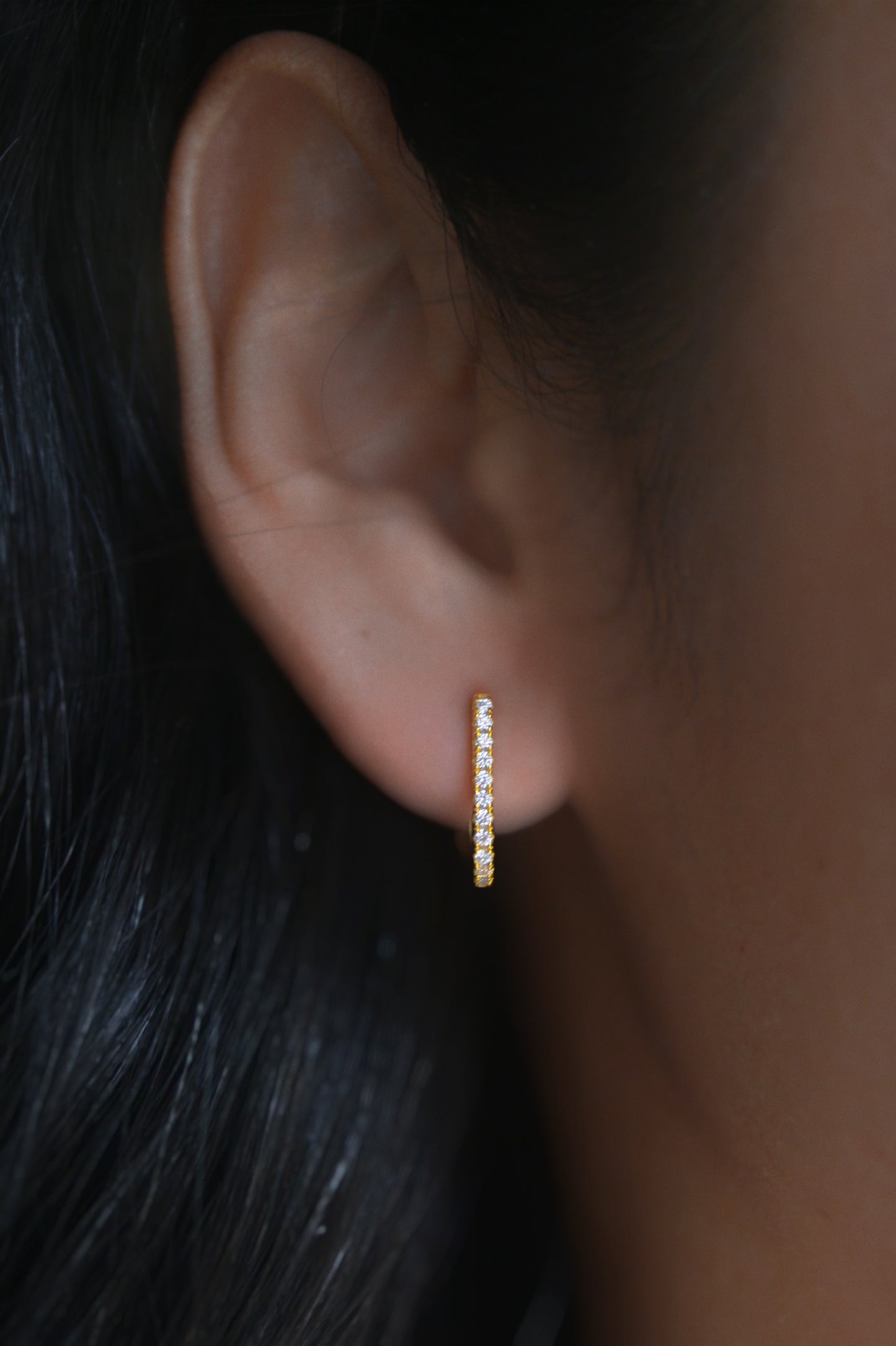 Pavé Rectangular Hoop Earrings