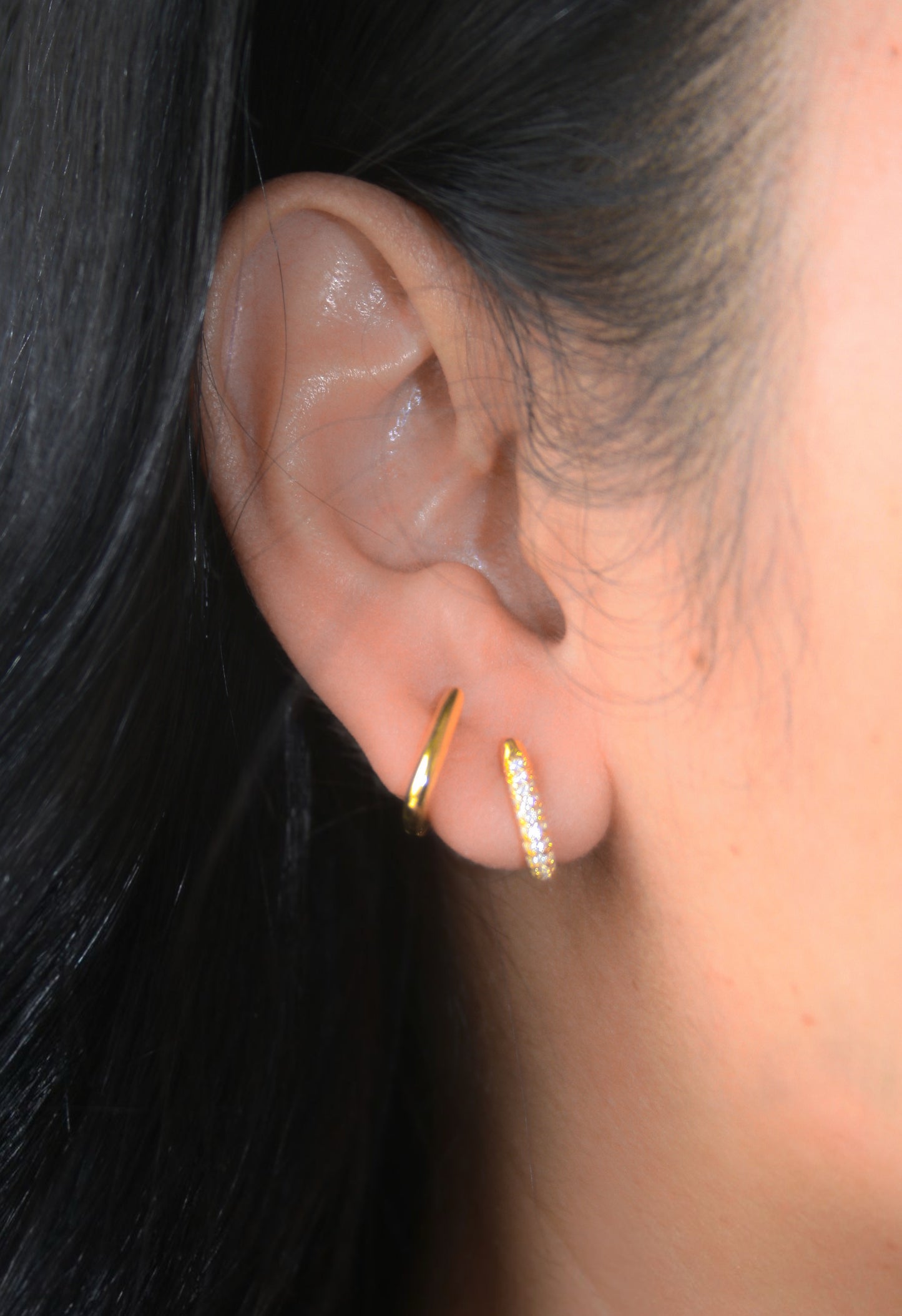 Sparkle Geometric Hoop Earrings