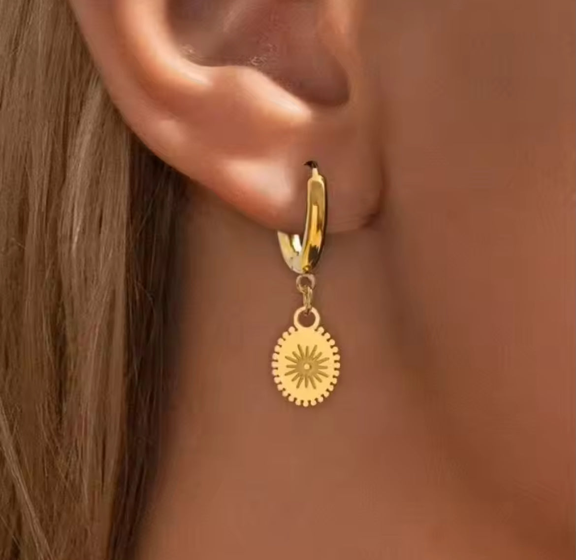 Sunbeam Charm Hoops