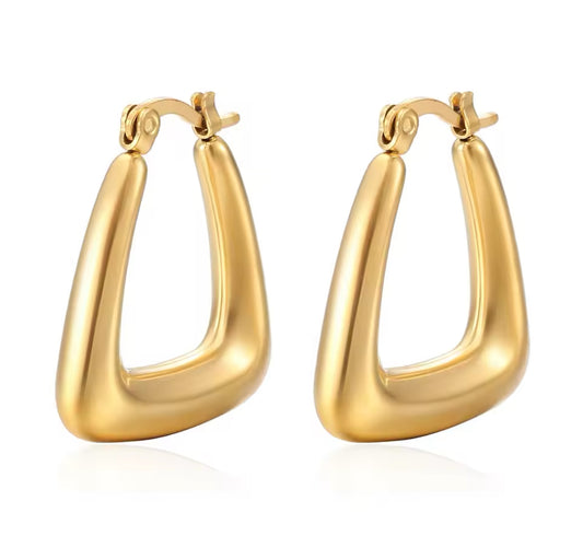 Contemporary Teardrop Gold Earrings