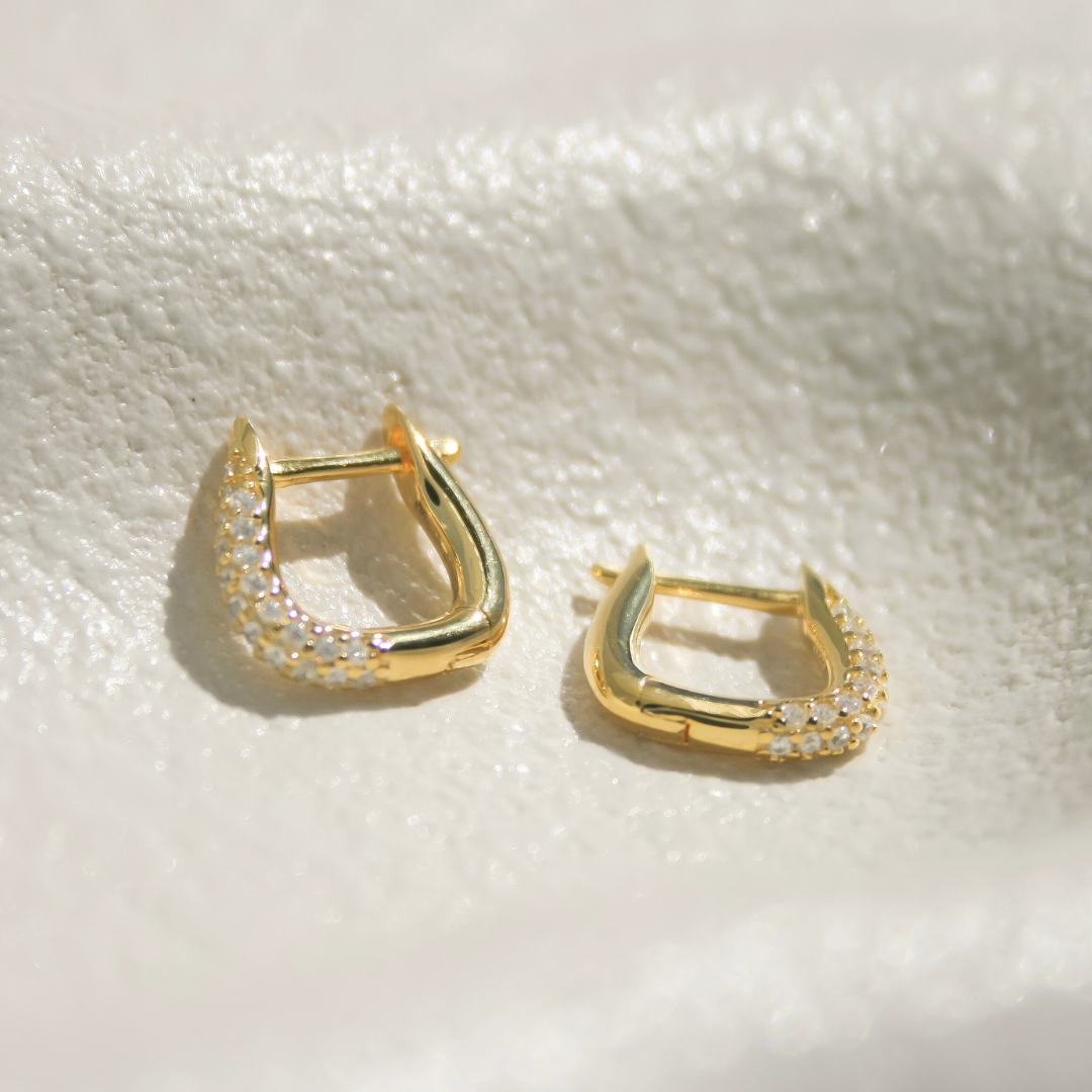 Sparkle Geometric Hoop Earrings