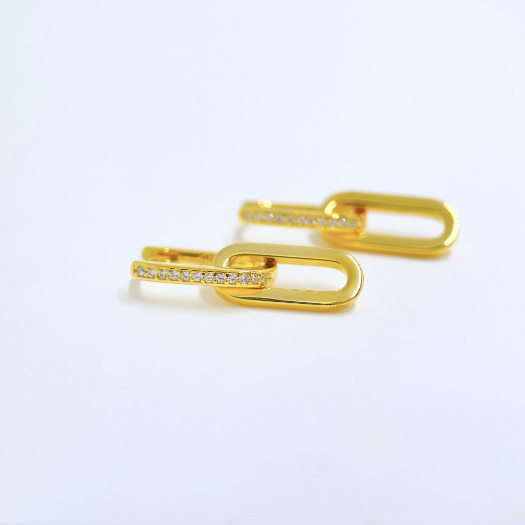 Pavé Link Chain Drop Earrings