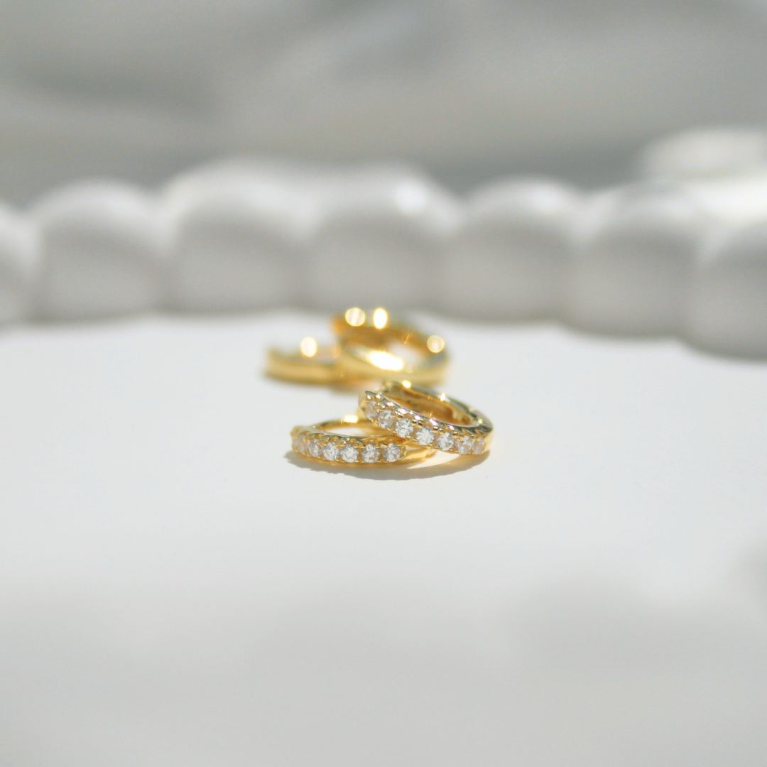 7mm Pavé Round Hoop Earrings