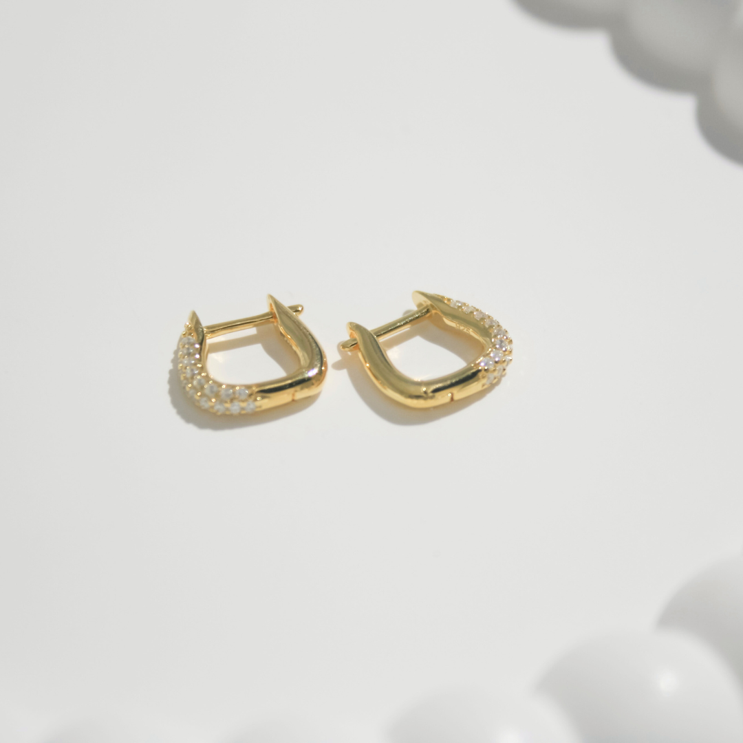 Sparkle Geometric Hoop Earrings