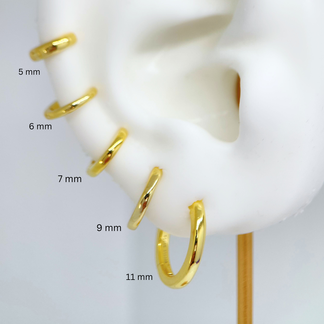 6mm Classic Round Hoop Earrings