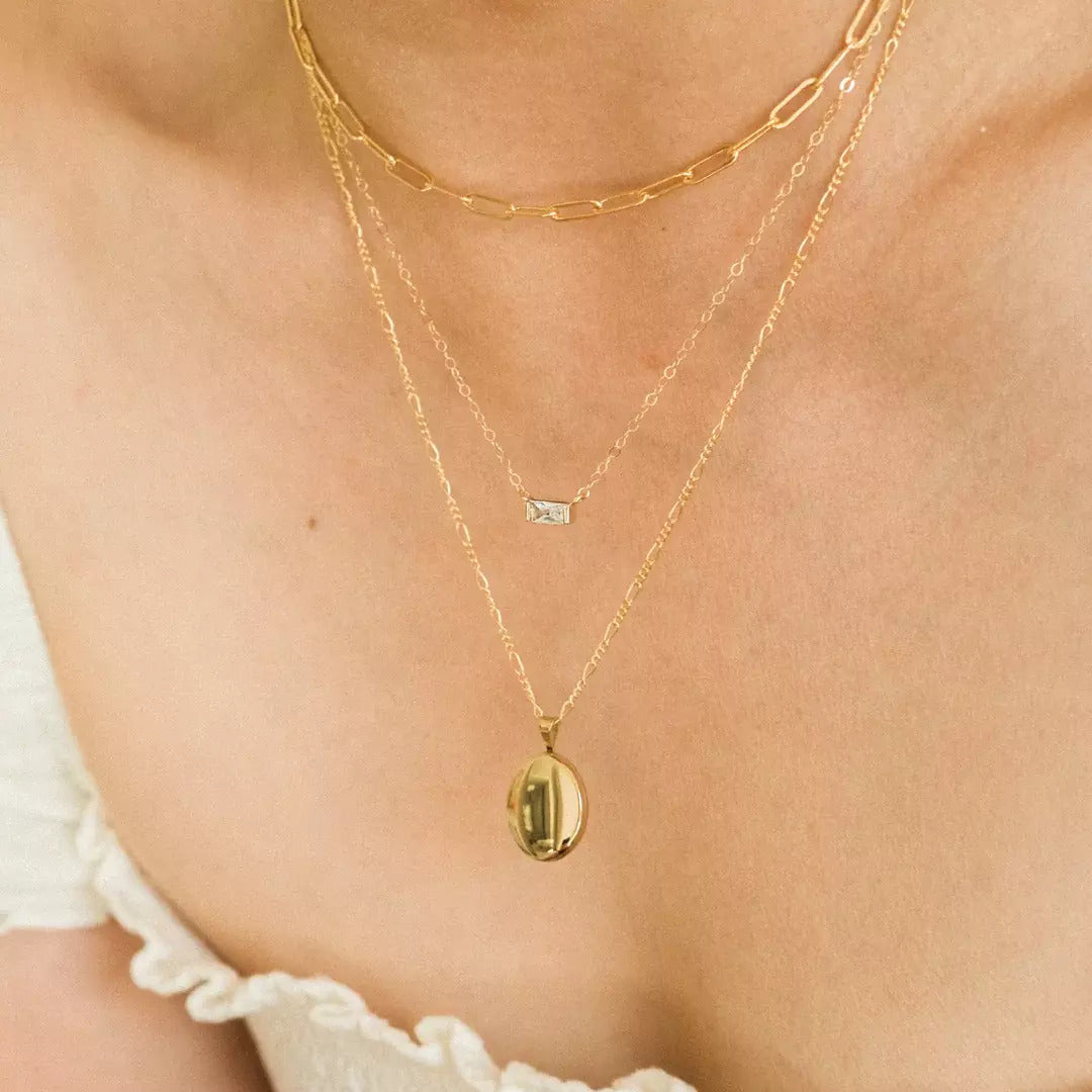 Minimalist Gold Paperclip Chain Necklace