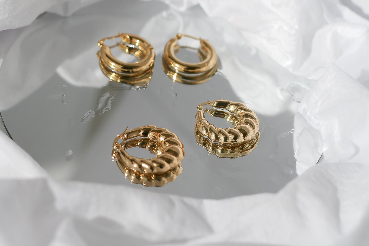Bold Twisted Gold Hoop Earrings