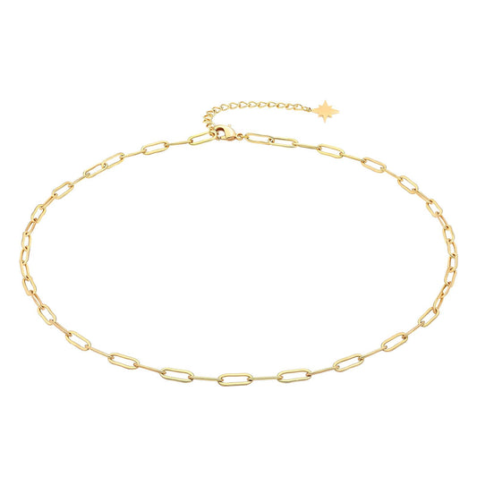 Minimalist Gold Paperclip Chain Necklace