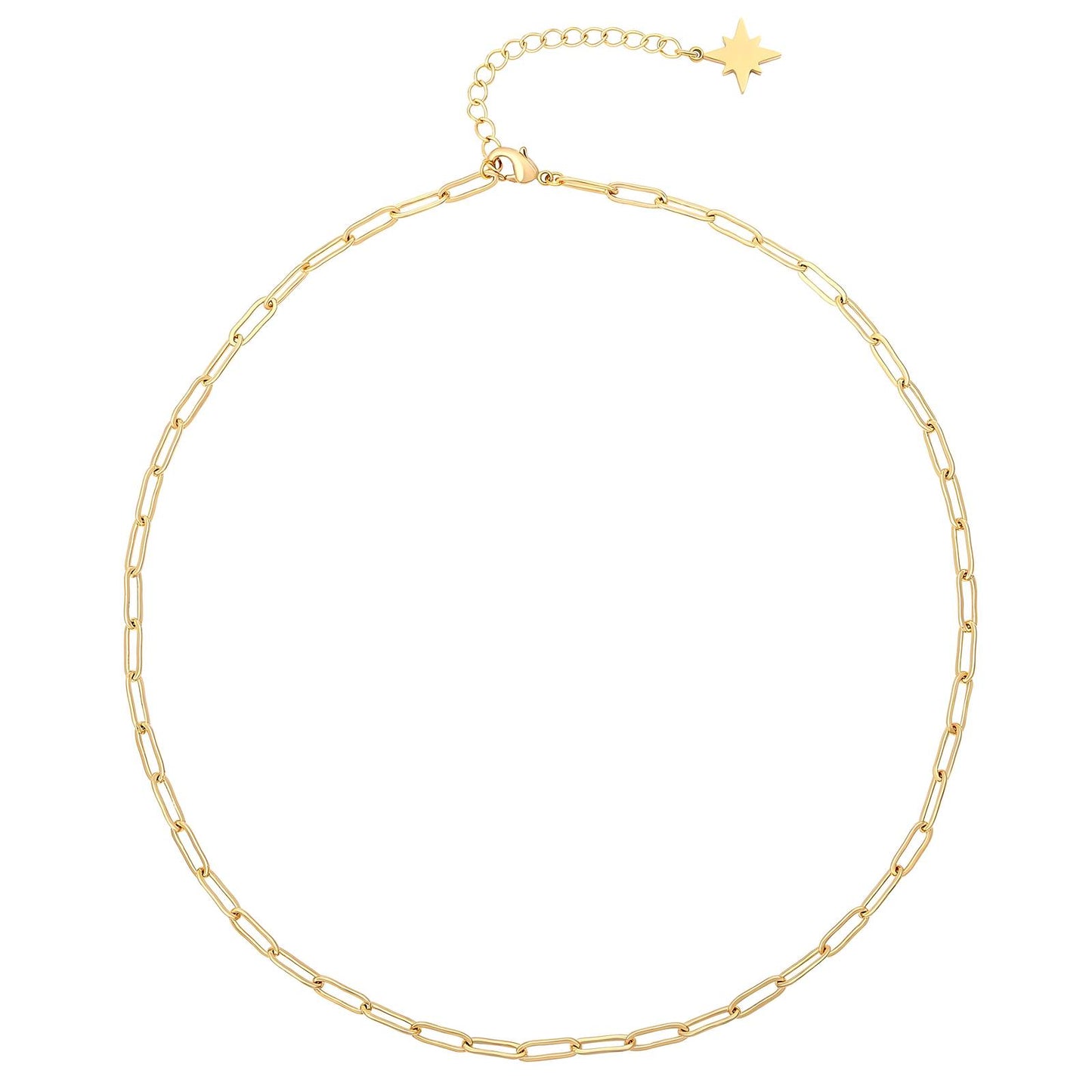 Minimalist Gold Paperclip Chain Necklace