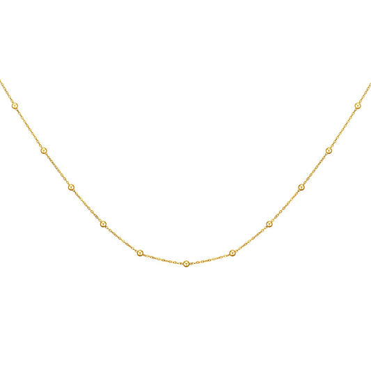 Delicate Gold Bead Station Necklace