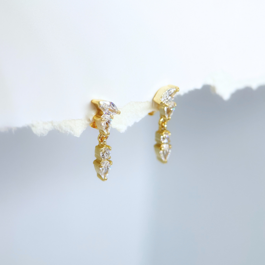 Brilliant Marquise Drops Studs Earrings
