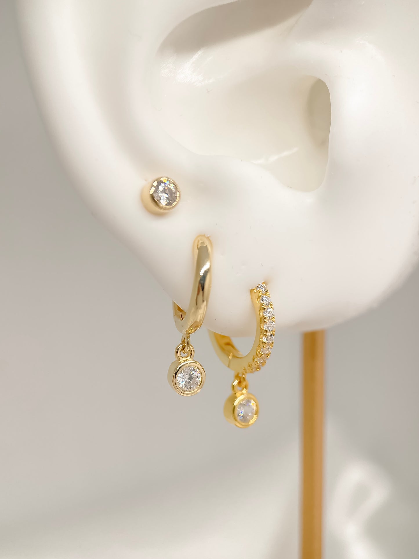 Bezel Stud Earrings