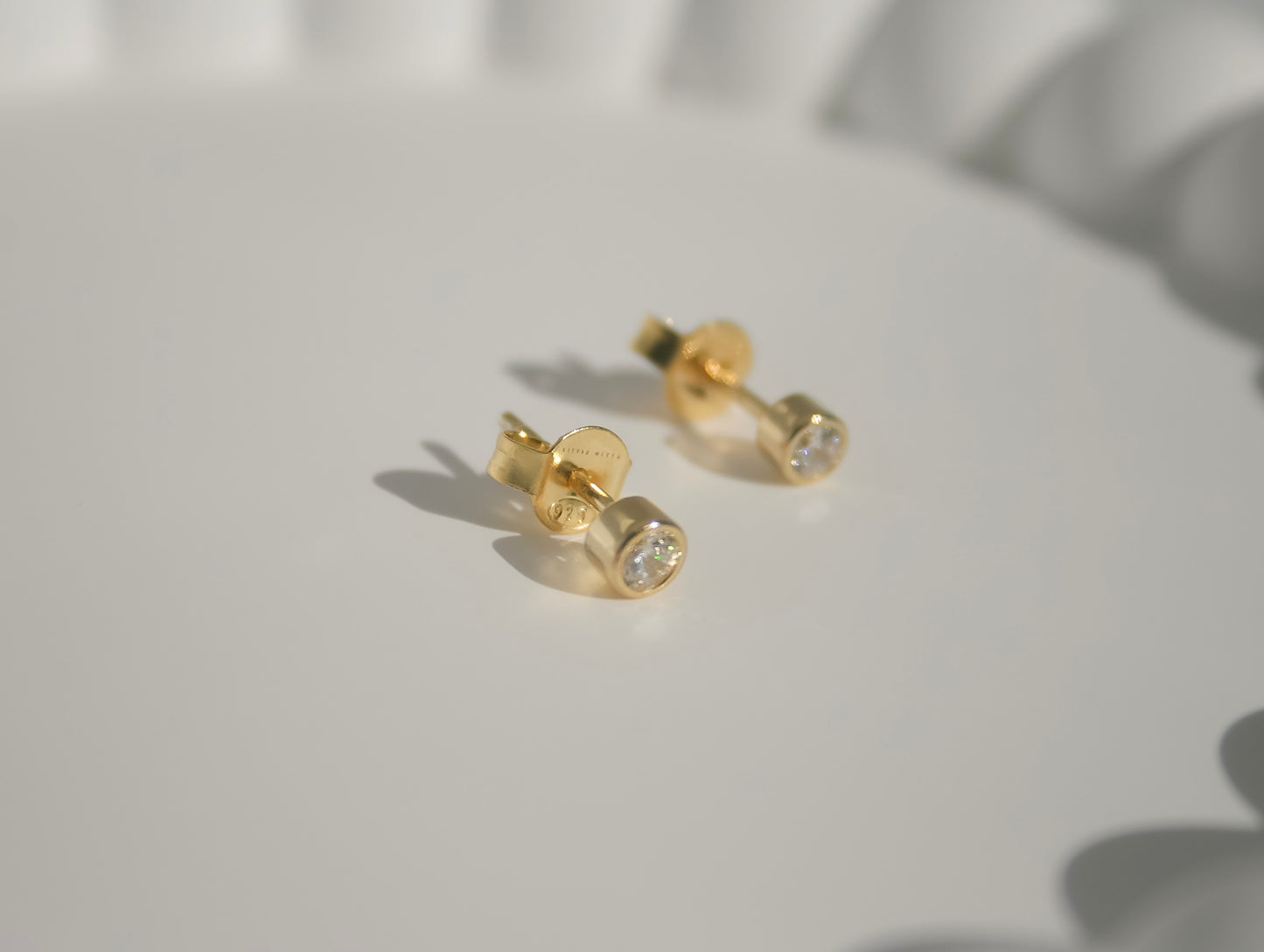 Bezel Stud Earrings