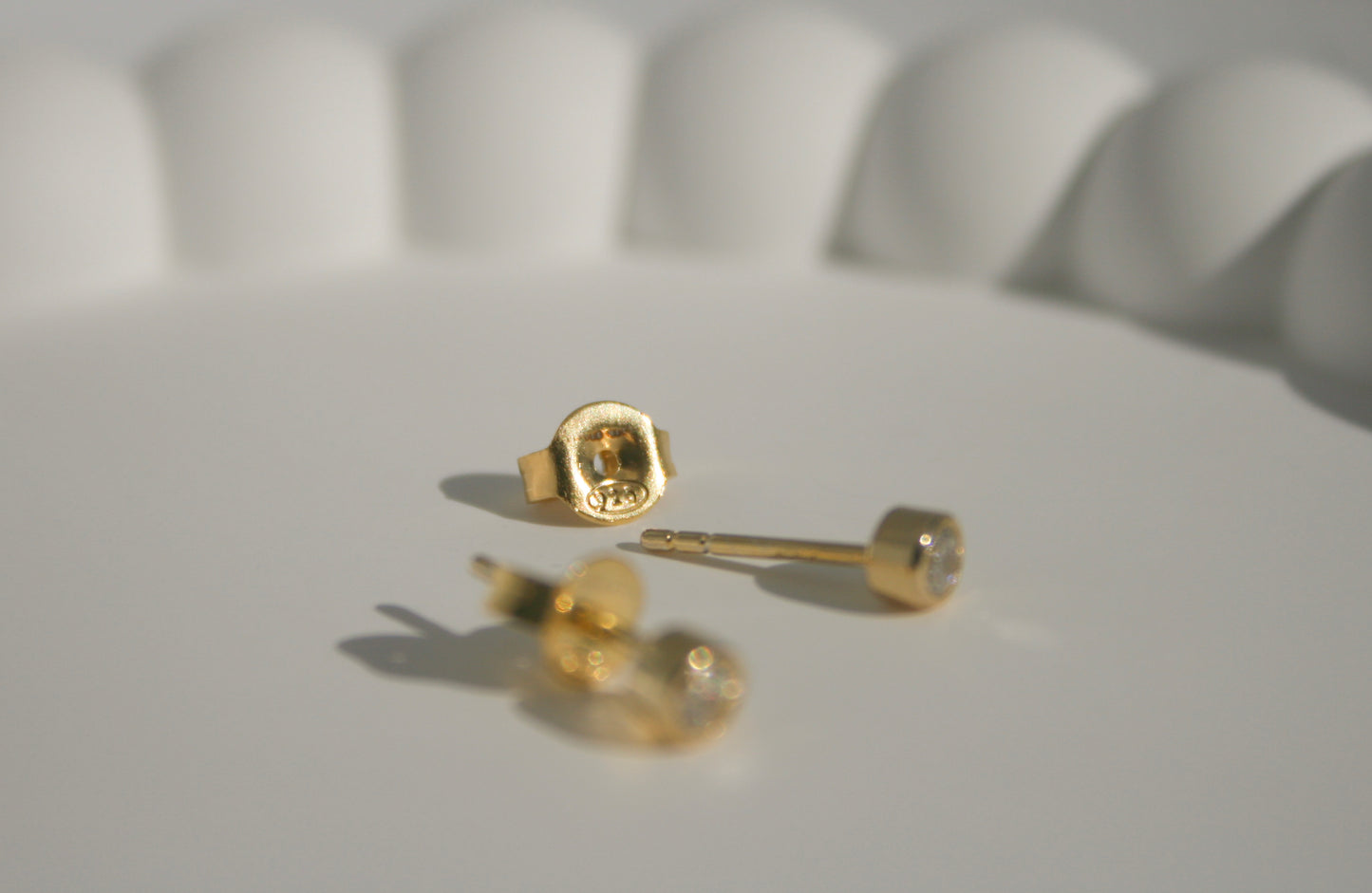 Bezel Stud Earrings