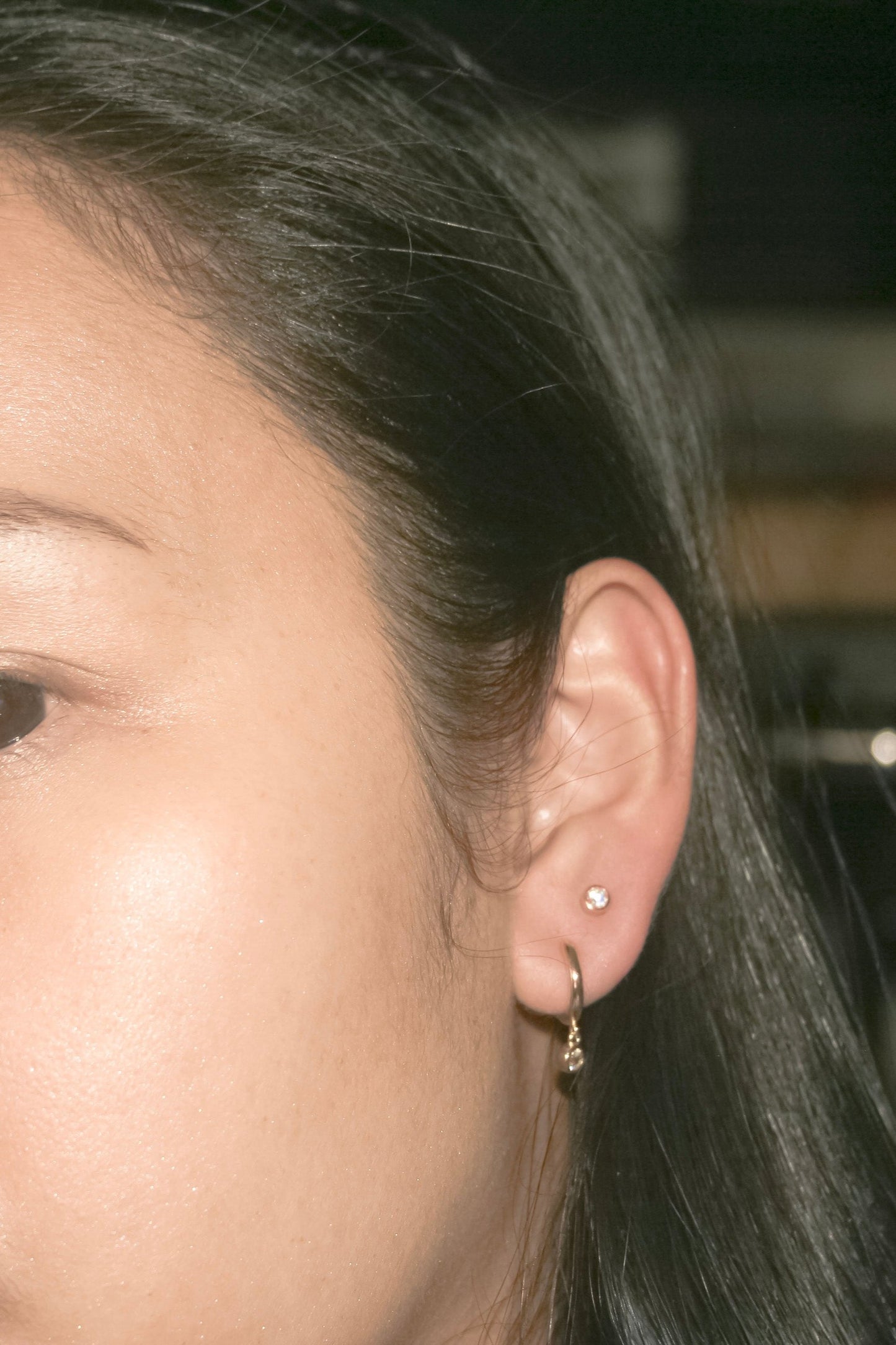Bezel Stud Earrings