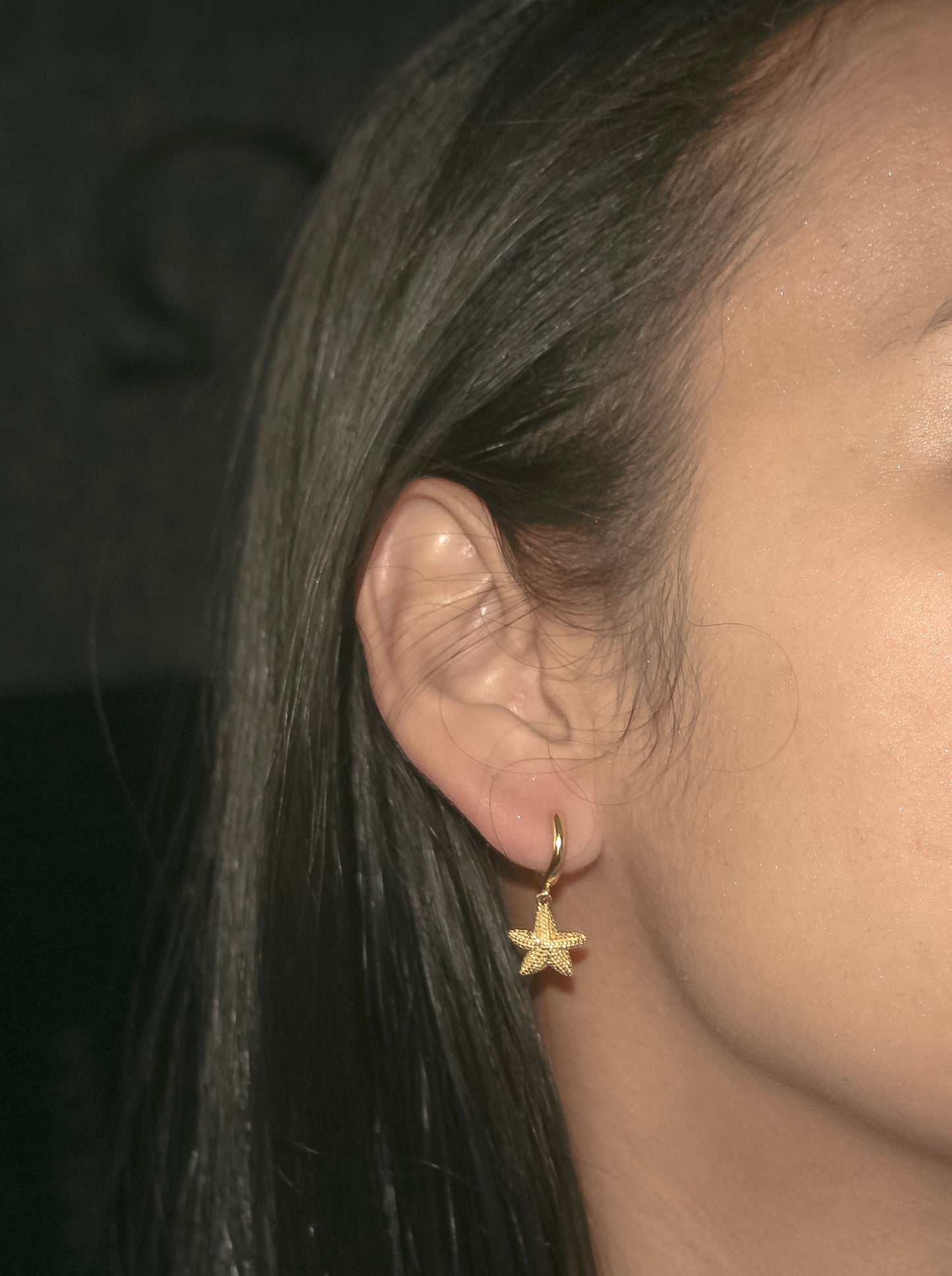 Seashell and Starfish hoop earrings