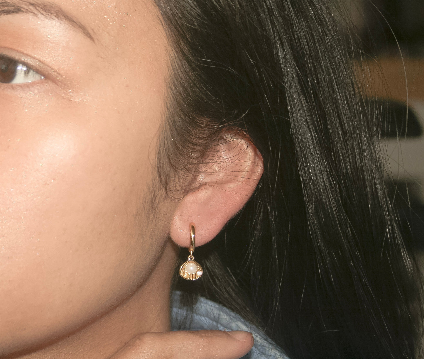 Seashell and Starfish hoop earrings